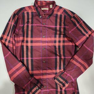Burberry Red Plaid Dress Shirt